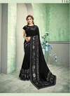 BLACK Colour Latest Designer Fancy Party Wear Sequins Embroidery Handwork Butta Heavy Silk Saree Collection 11603